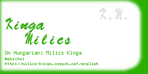 kinga milics business card